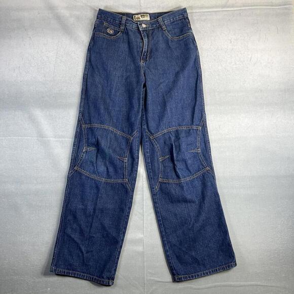 Denim - Vintage Y2K IS Girl Interstate Double Leg Baggy Jeans Womens 11 Blue Made in USA